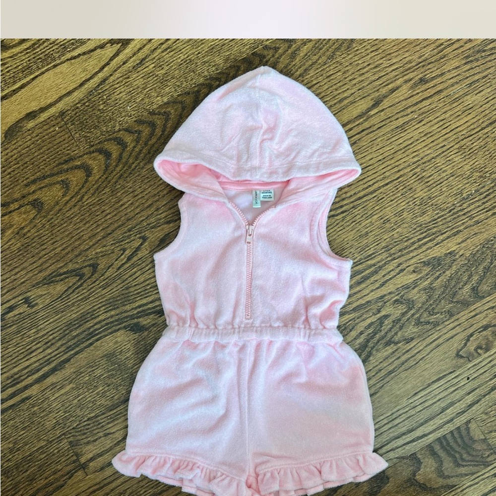 Janie and jack Pink Hooded Romper